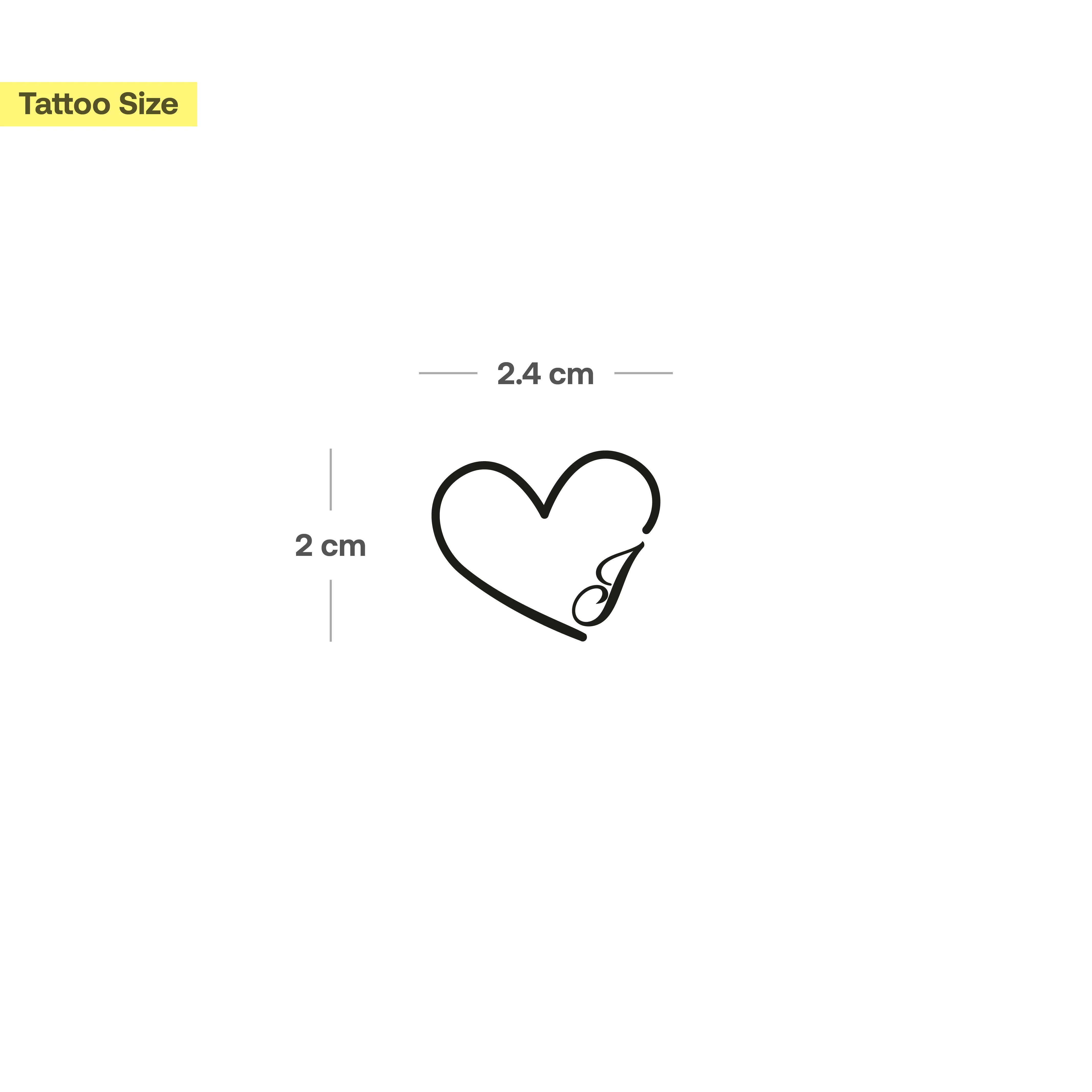 Tatouage cœur avec initiales (A-Z) - Image 30