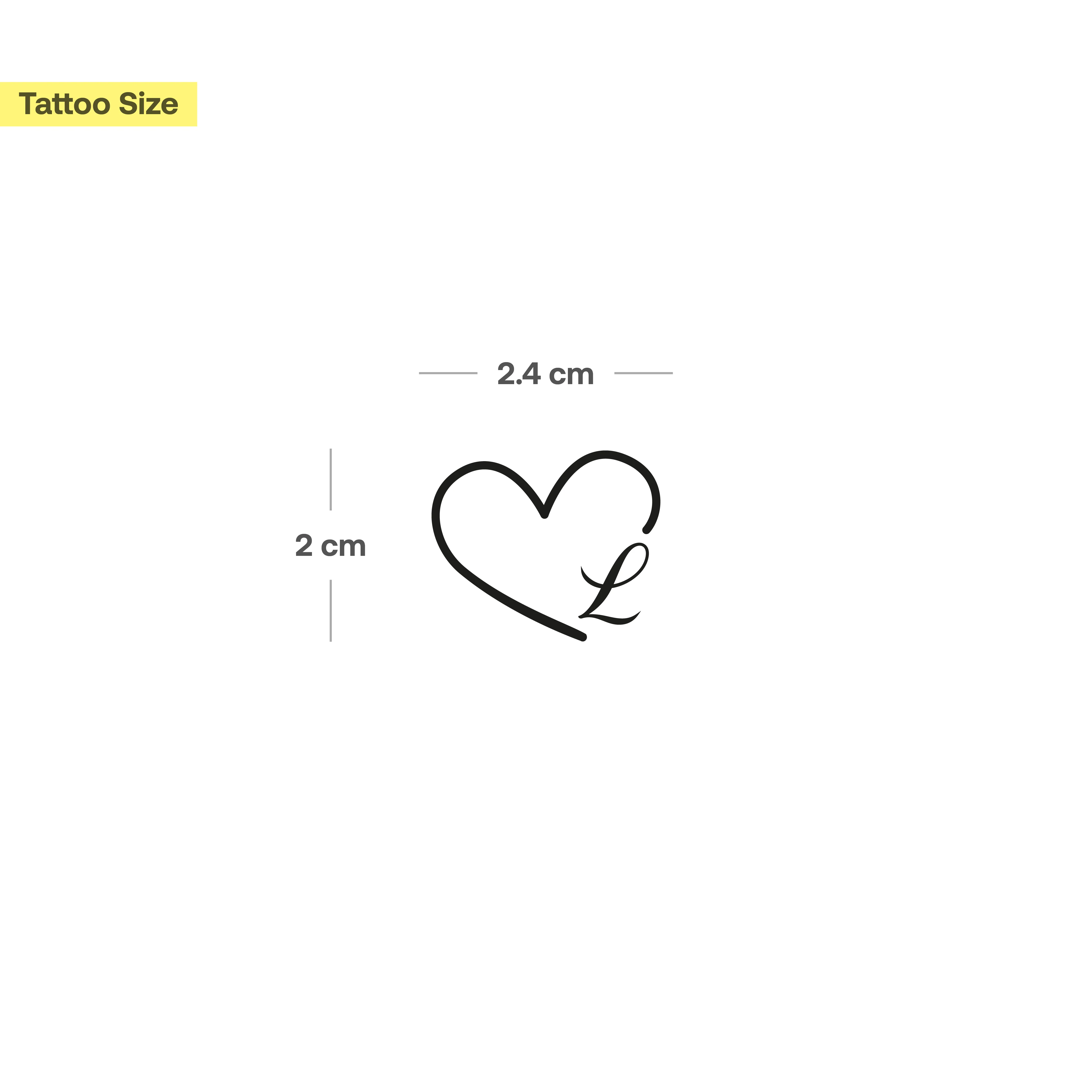 Tatouage cœur avec initiales (A-Z) - Image 36