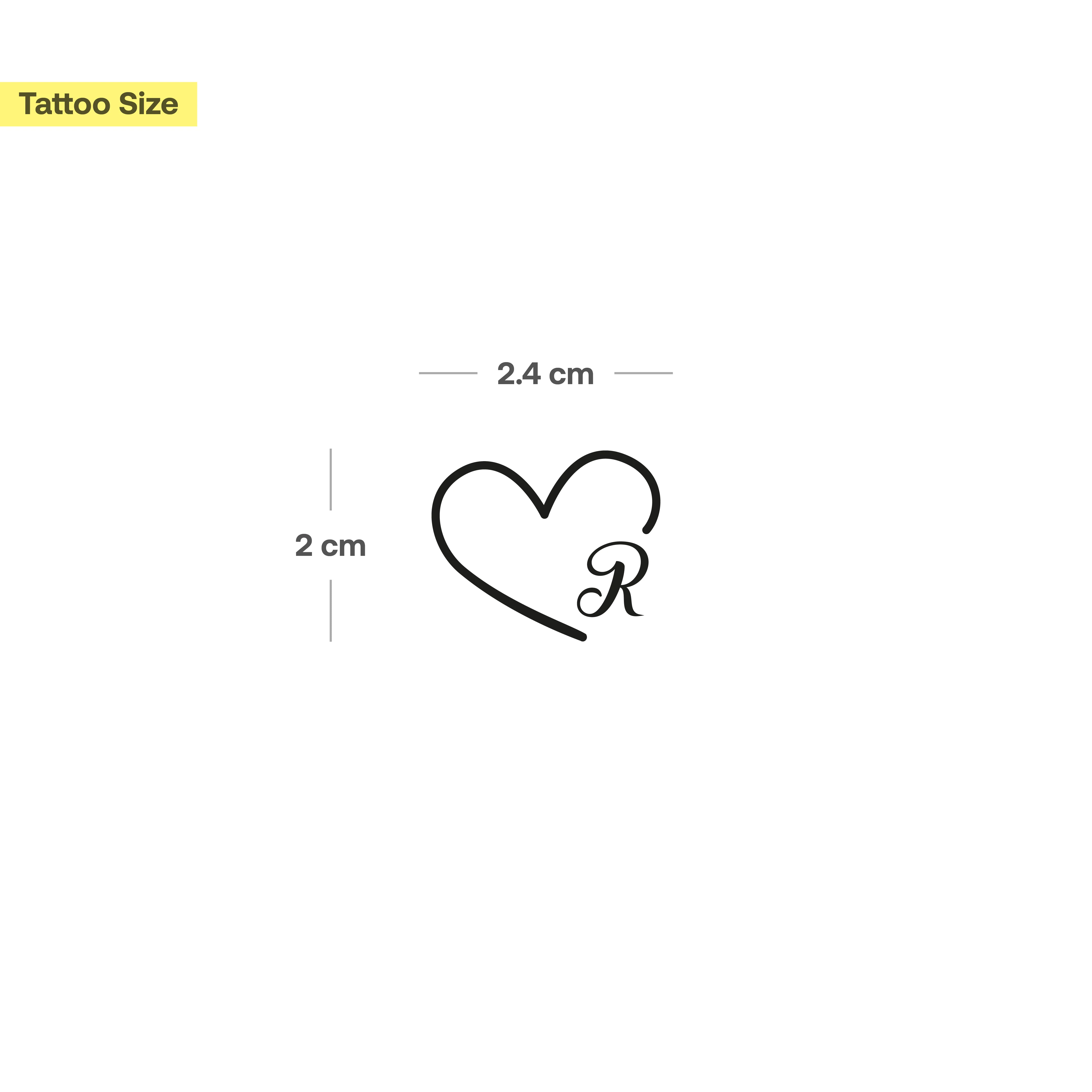 Tatouage cœur avec initiales (A-Z) - Image 54