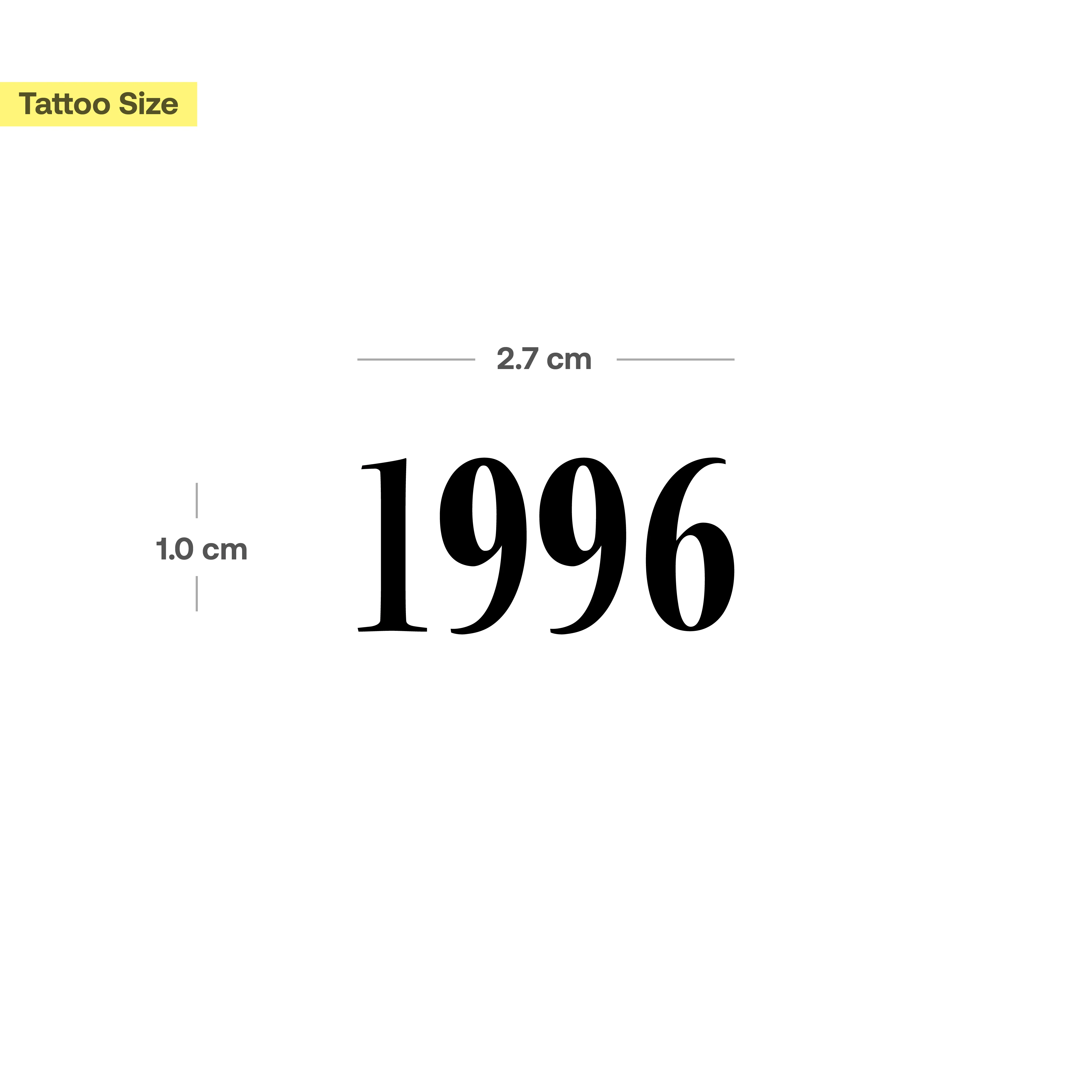 Date de naissance 1996 Tatouage (épais) - Image 3