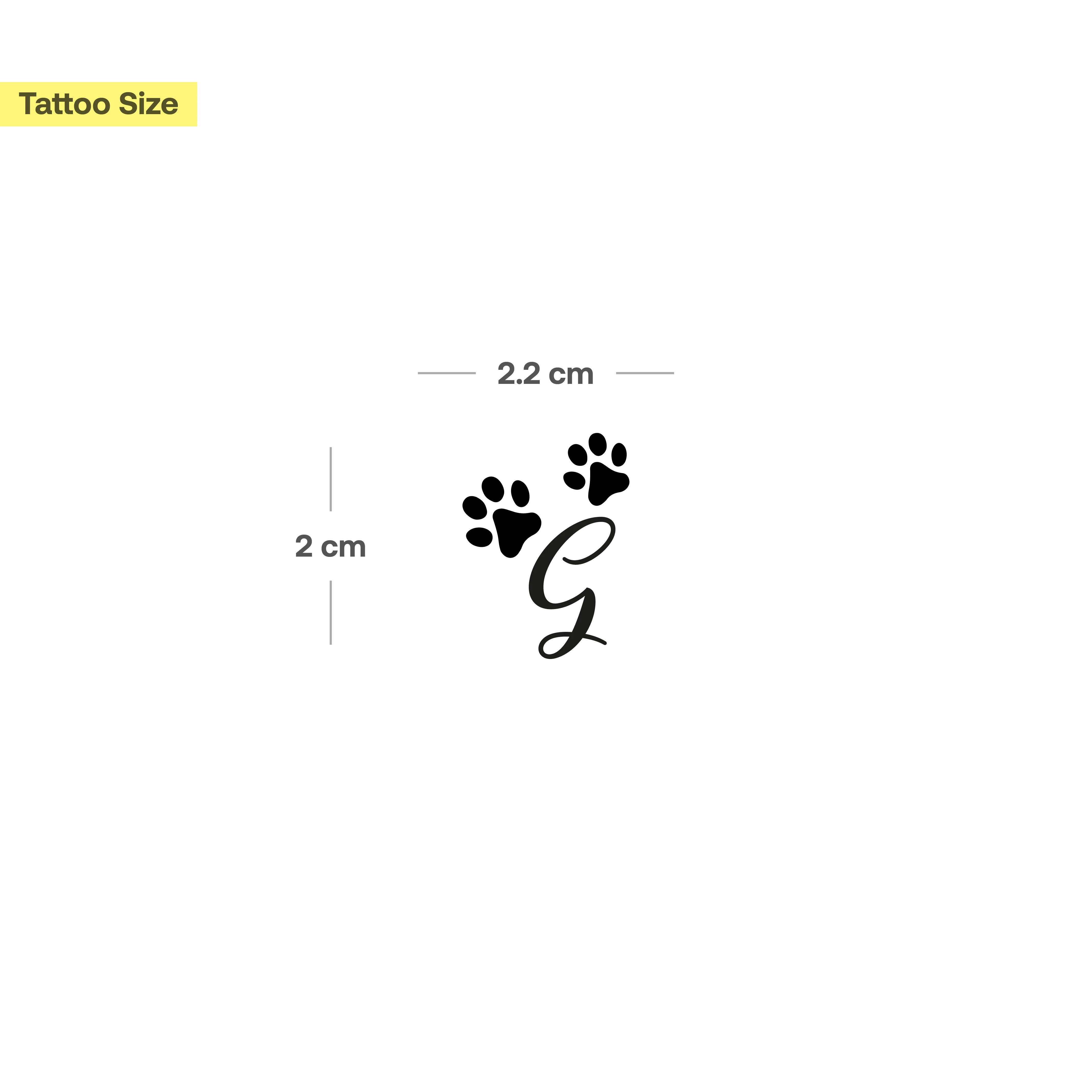 Tatouage pattes avec initiales (A-Z) - Image 21