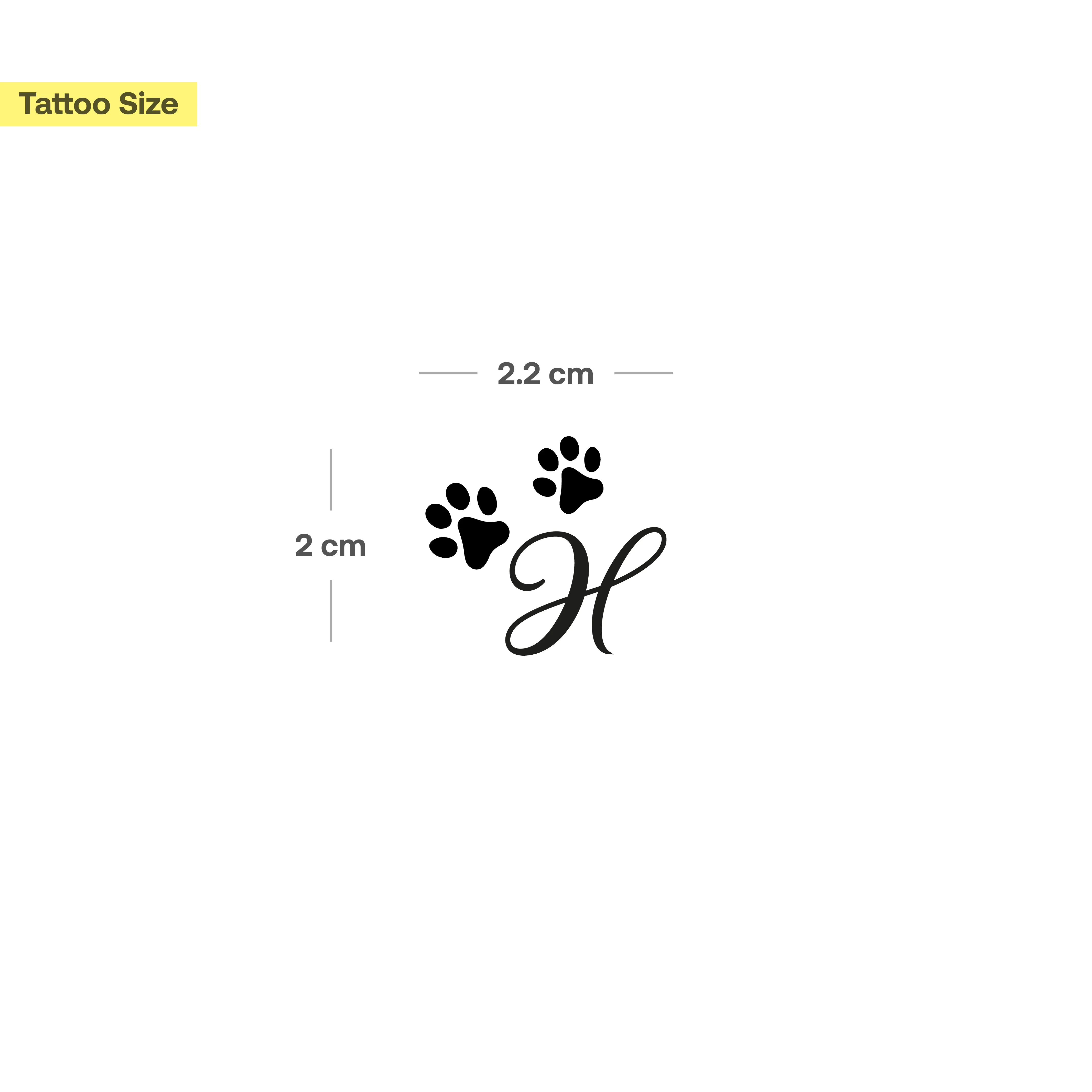 Tatouage pattes avec initiales (A-Z) - Image 24