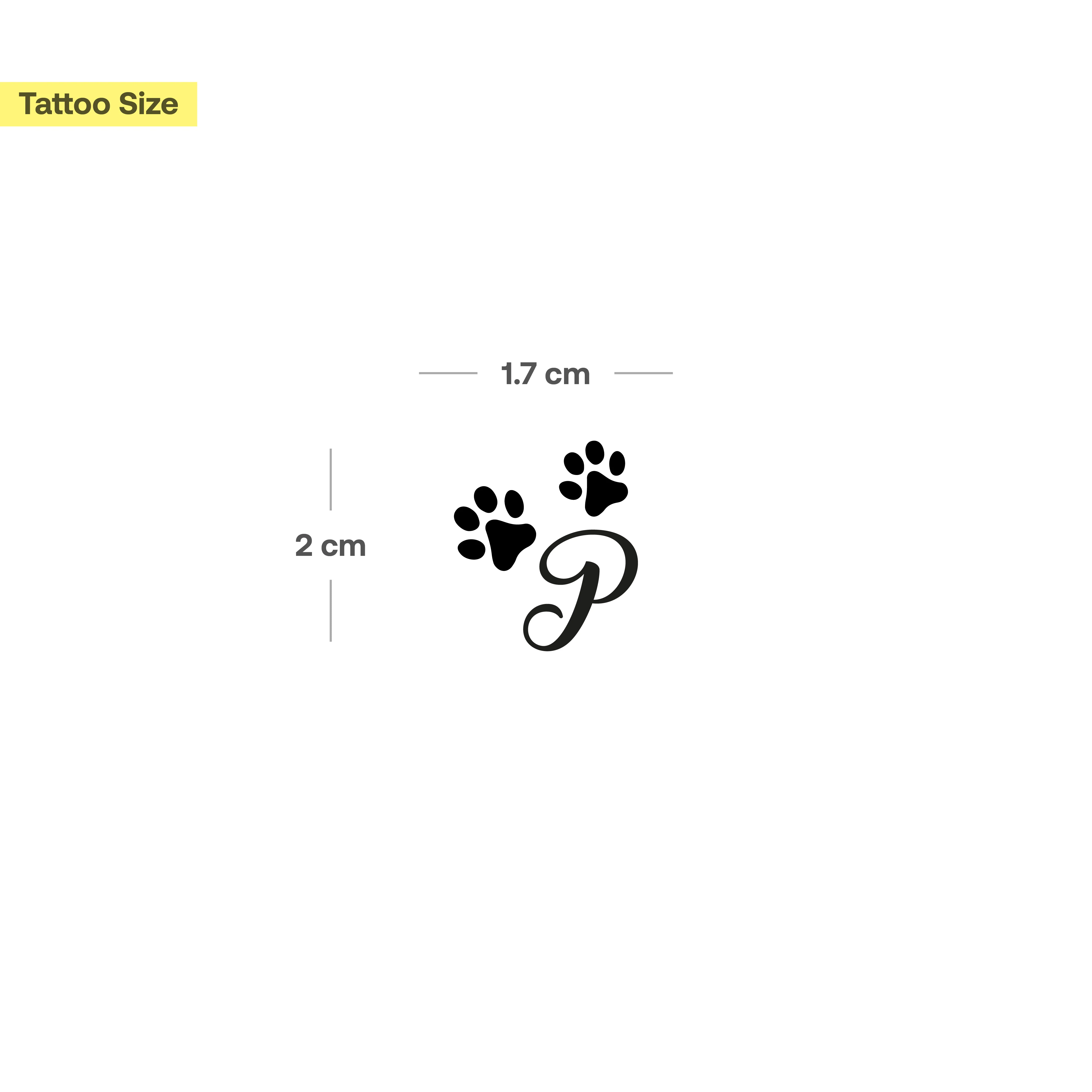 Tatouage pattes avec initiales (A-Z) - Image 48
