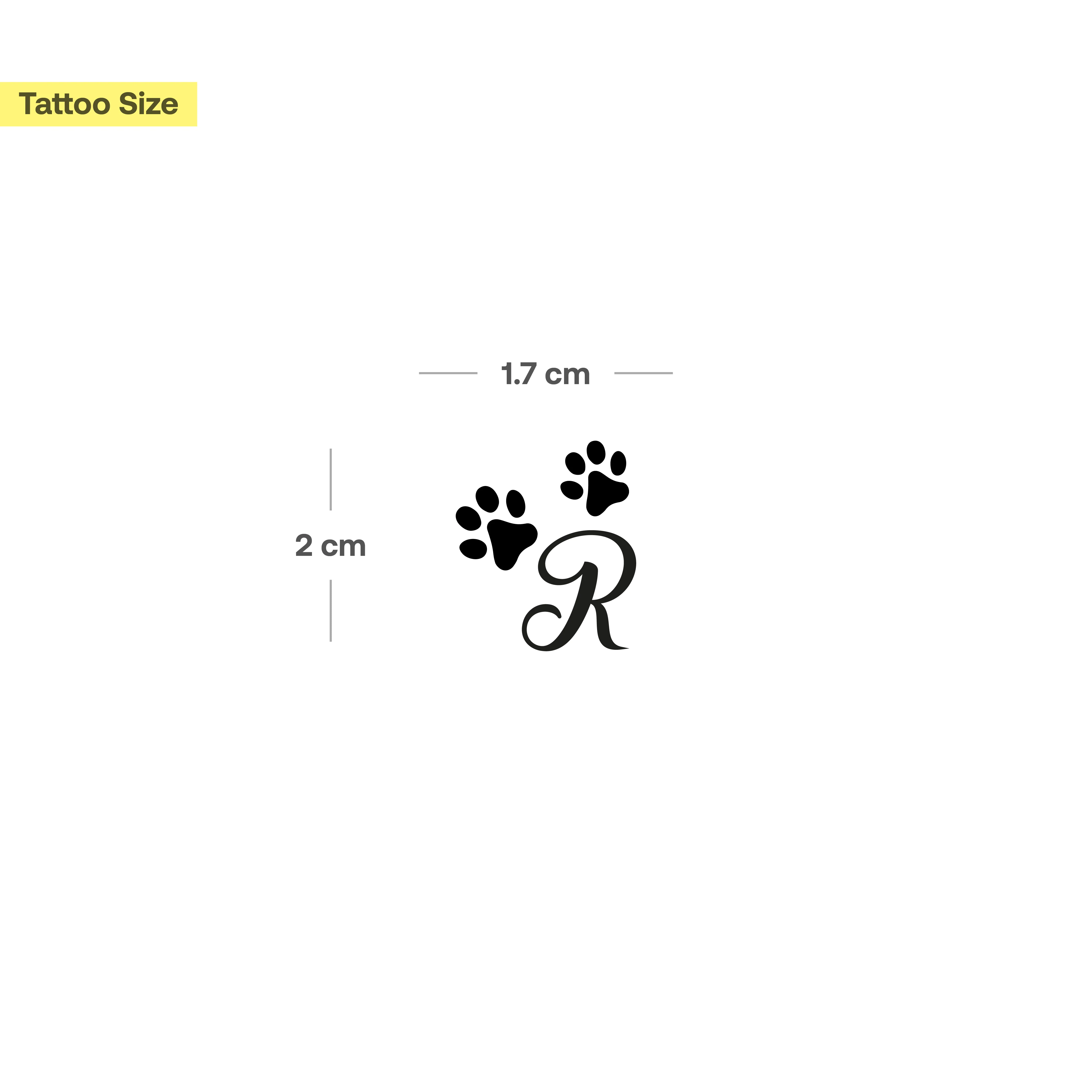 Tatouage pattes avec initiales (A-Z) - Image 54