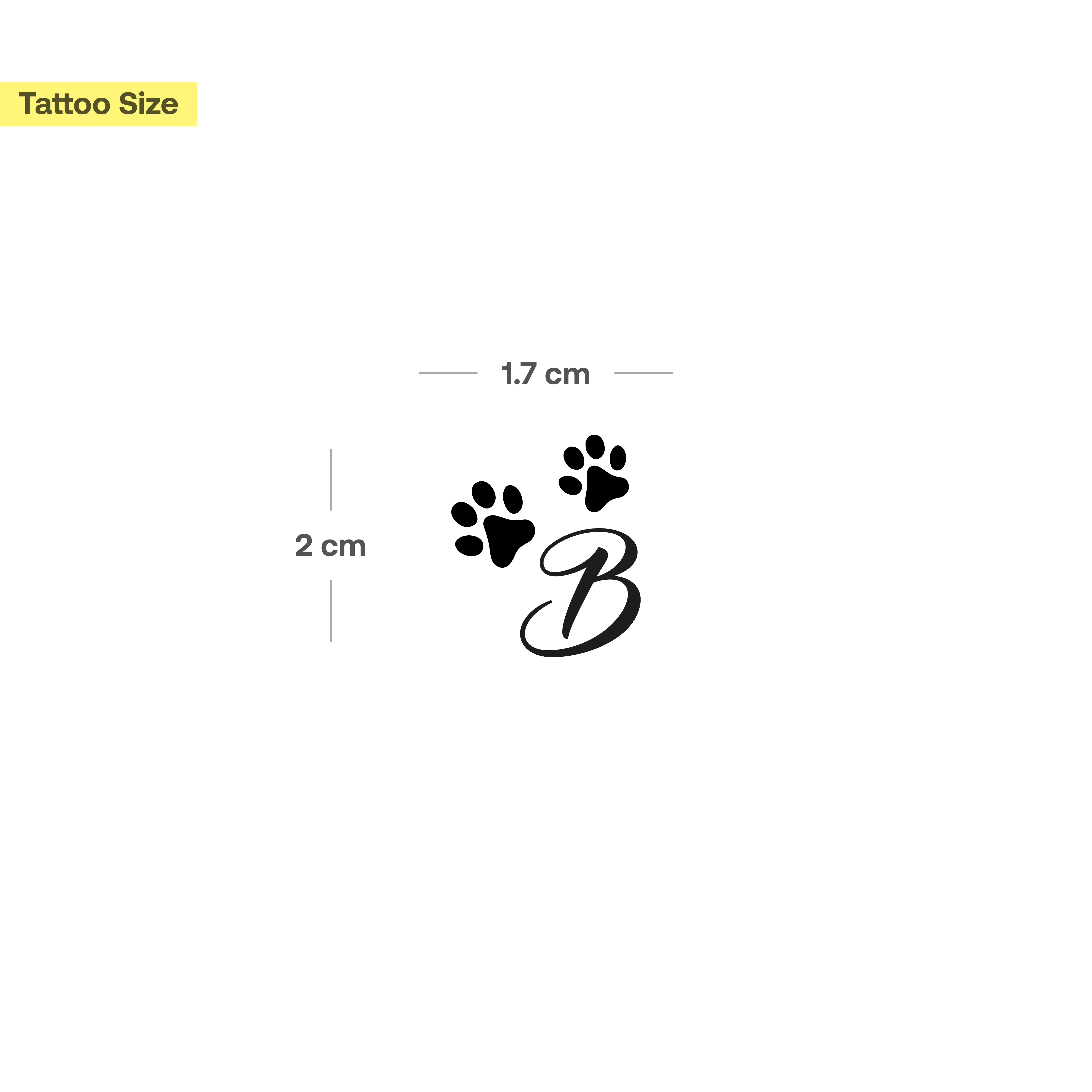 Tatouage pattes avec initiales (A-Z) - Image 6