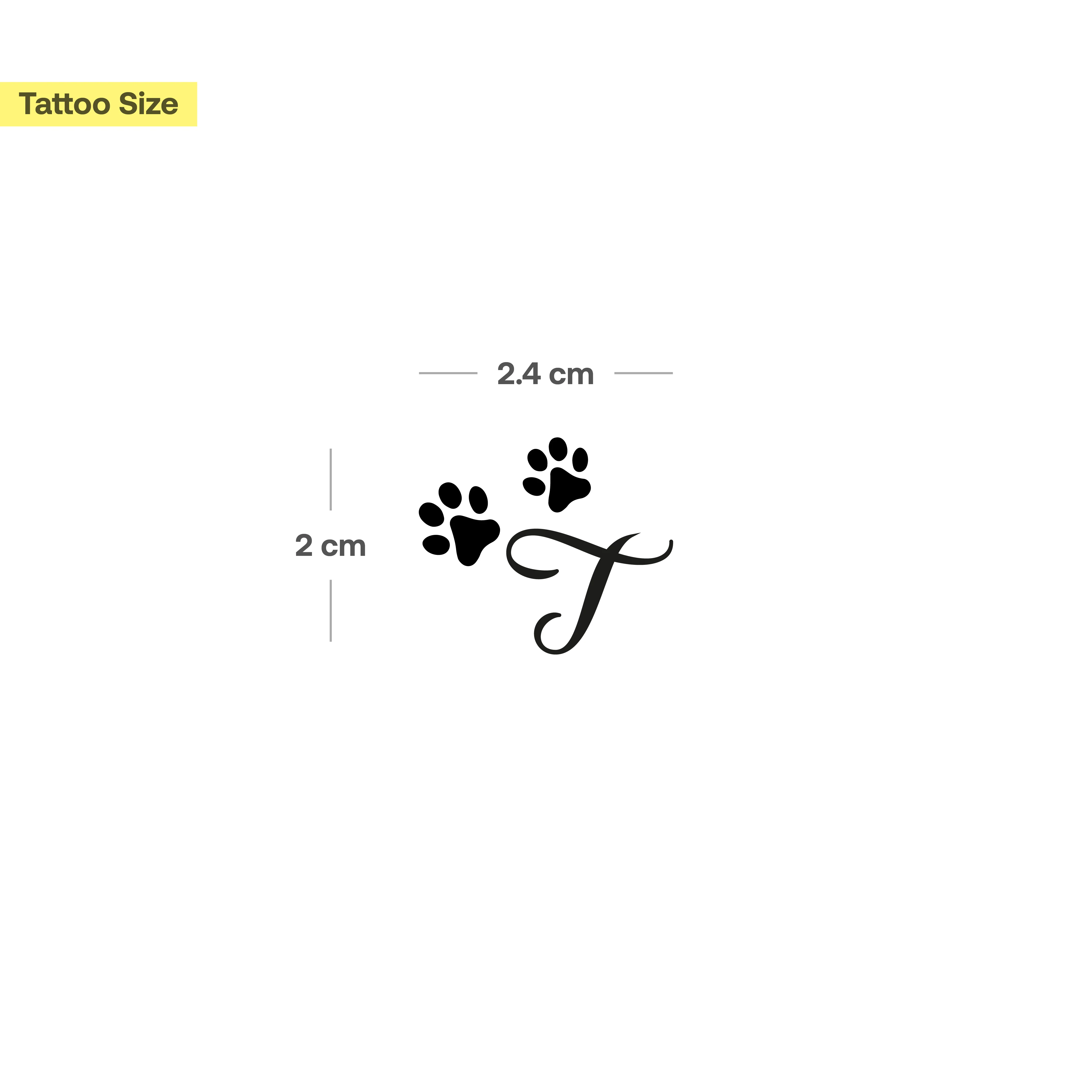 Tatouage pattes avec initiales (A-Z) - Image 60