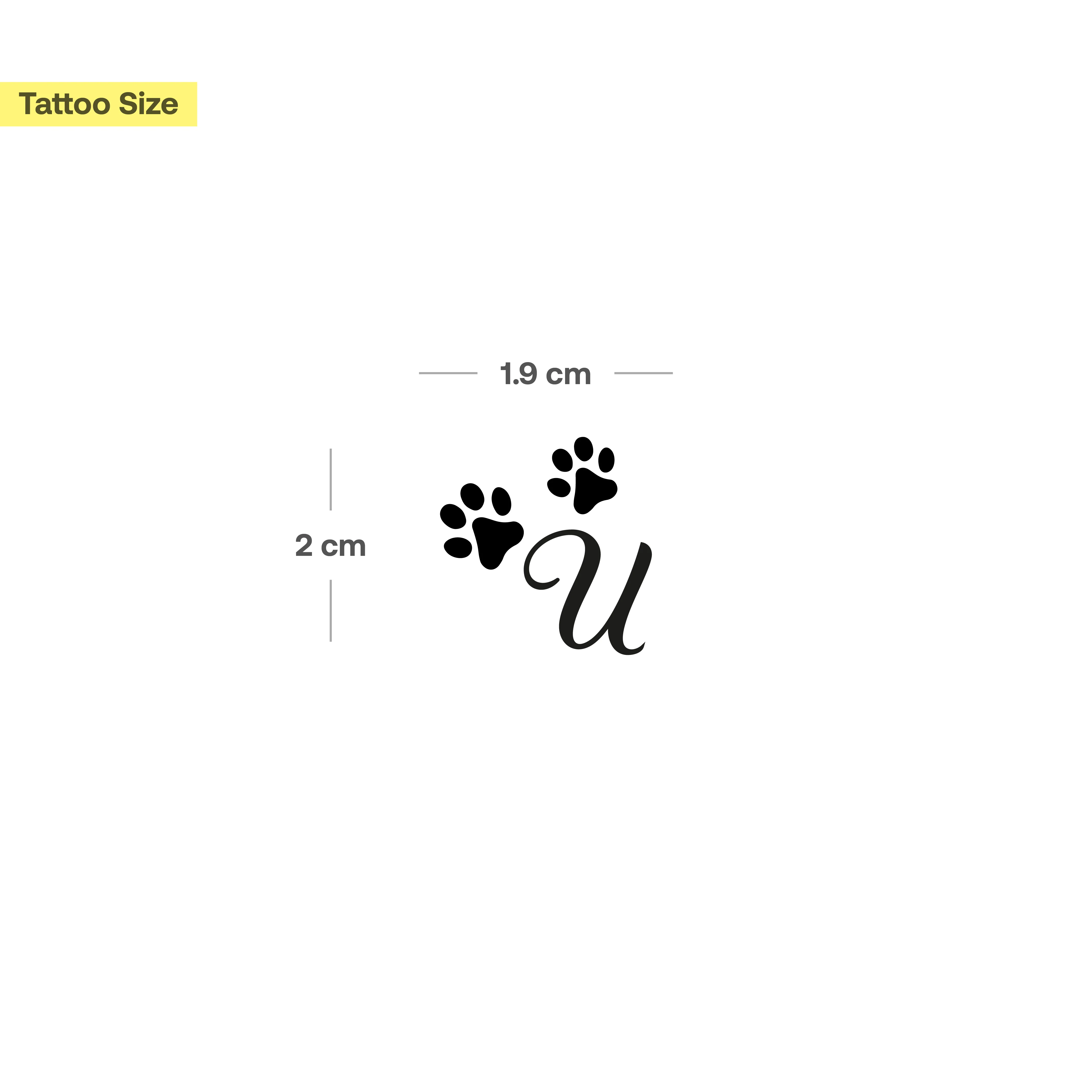 Tatouage pattes avec initiales (A-Z) - Image 63