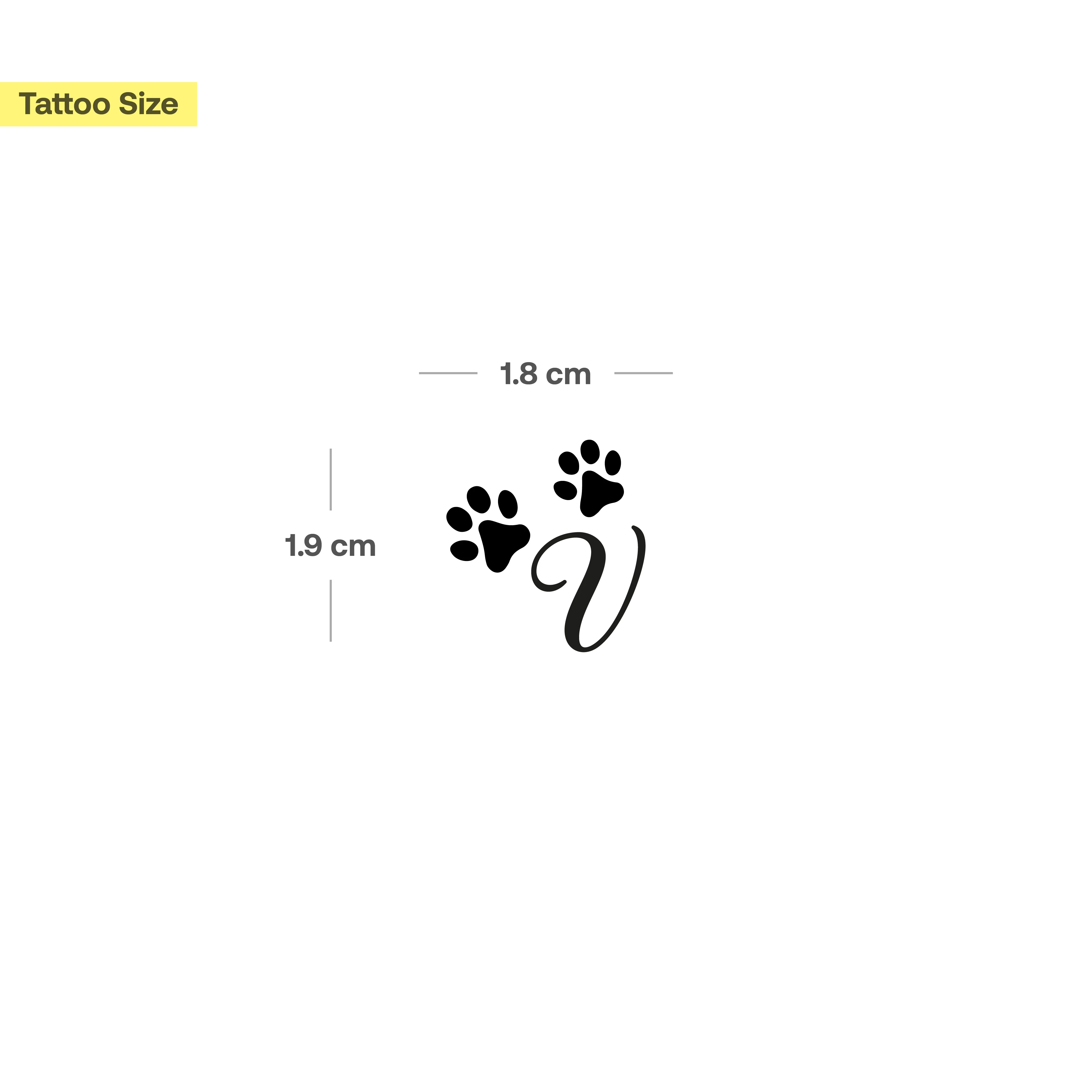 Tatouage pattes avec initiales (A-Z) - Image 66