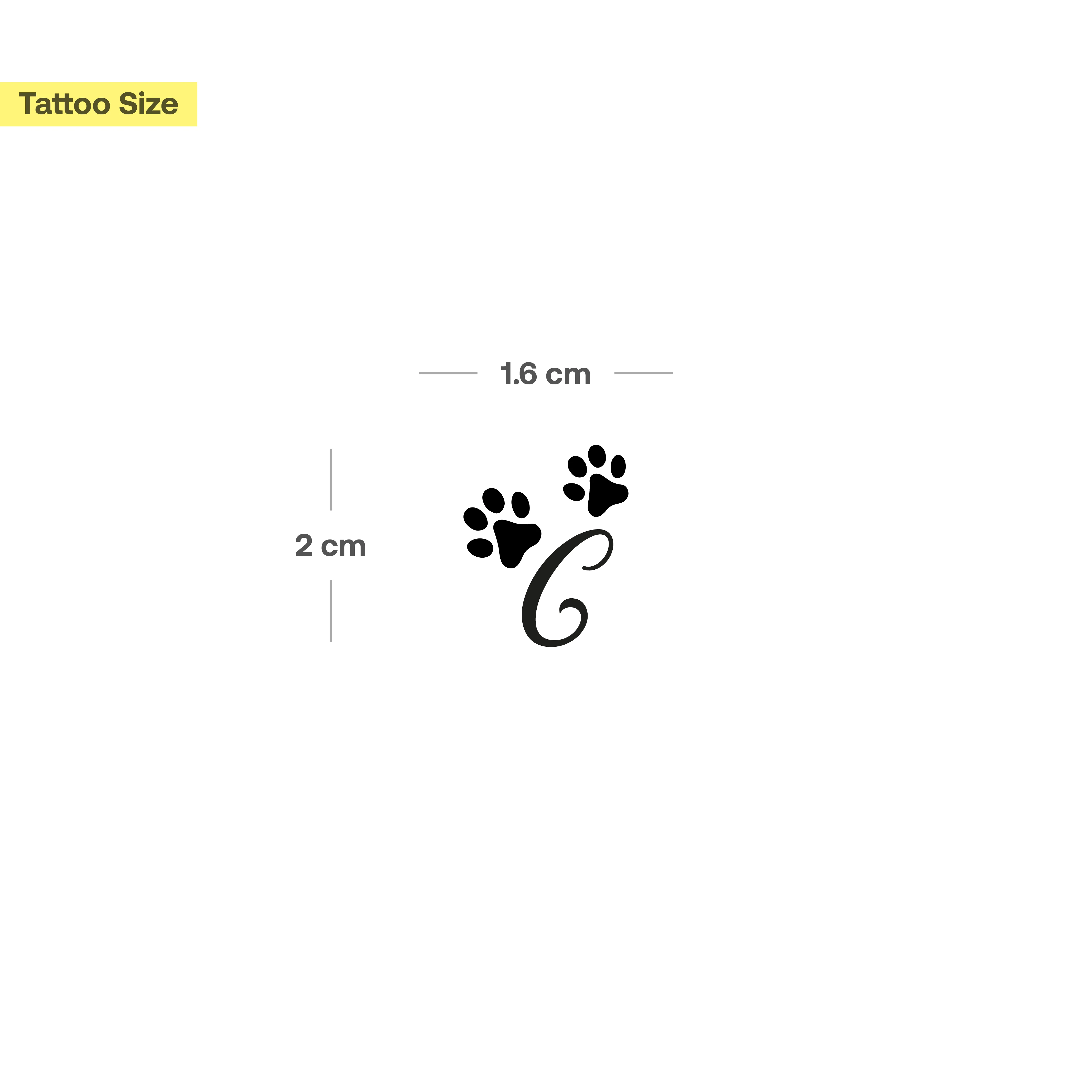 Tatouage pattes avec initiales (A-Z) - Image 9
