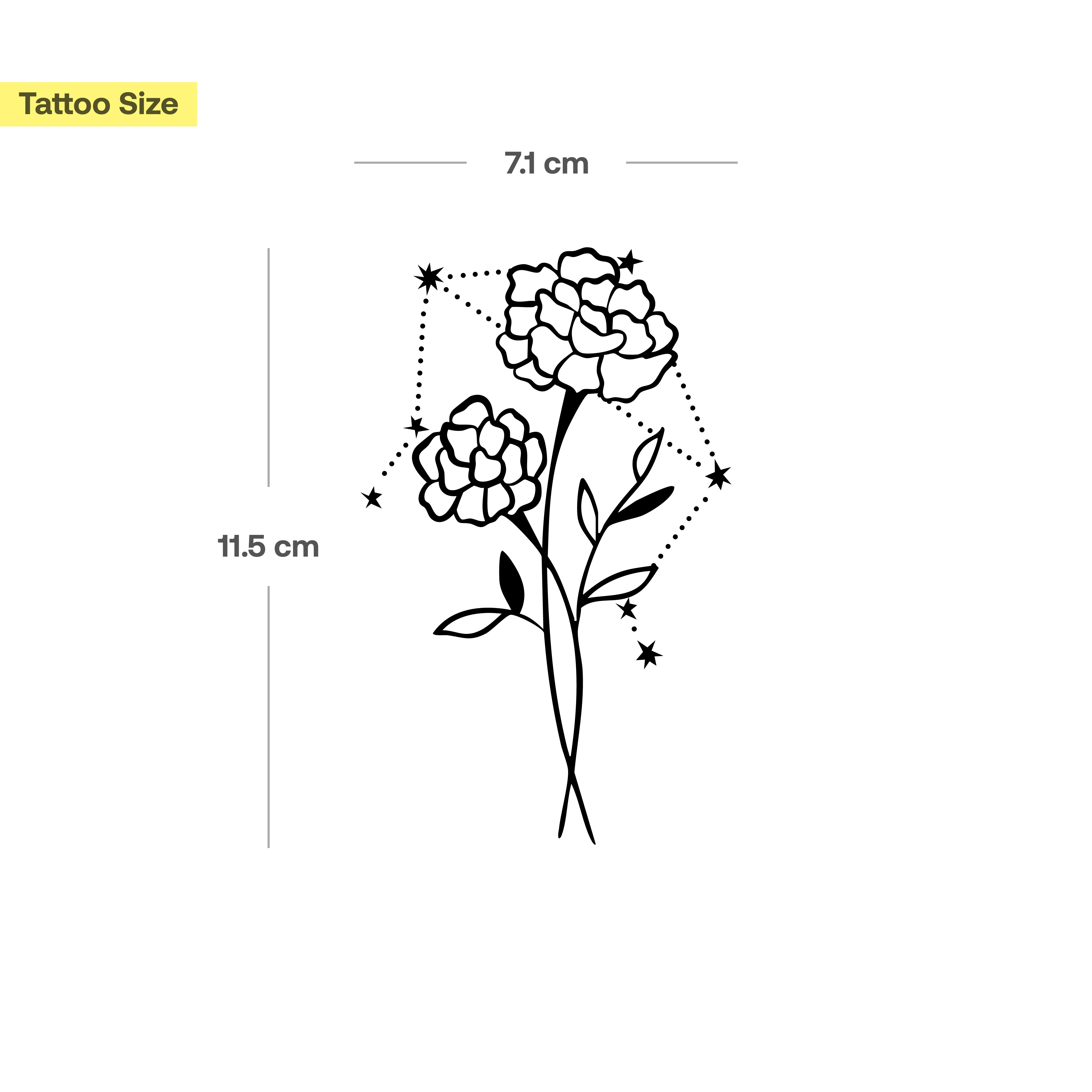 Tatouages Combinaison de Fleurs de Naissance et de Signes Astrologiques - Image 40